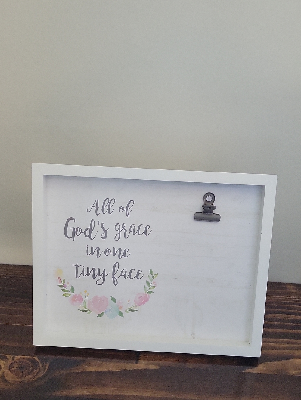 White Framed Inspirational Wall Sign - All of God's Grace
